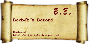 Borbás Botond névjegykártya